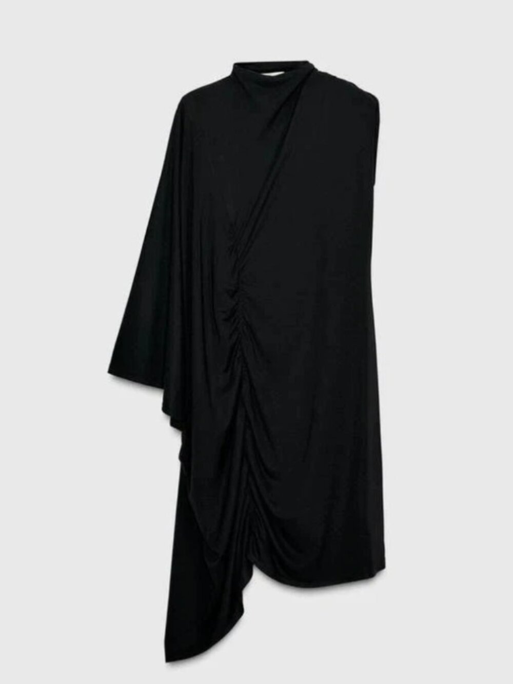 Zara Studio Limited Edition black asymmetric cape sleeve dress